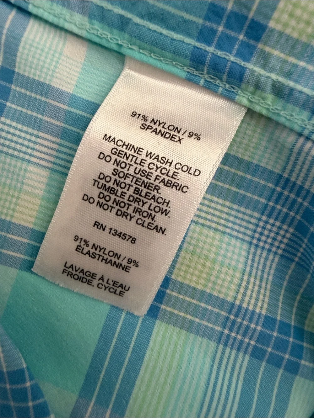 Vineyard Vines On The Go Performance Light Teal and Blue Plaid Button-Down Shirt